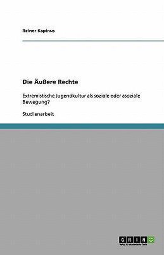 Die Äußere Rechte Jugendkultur extrémiste en tant que société ou société sociale ?