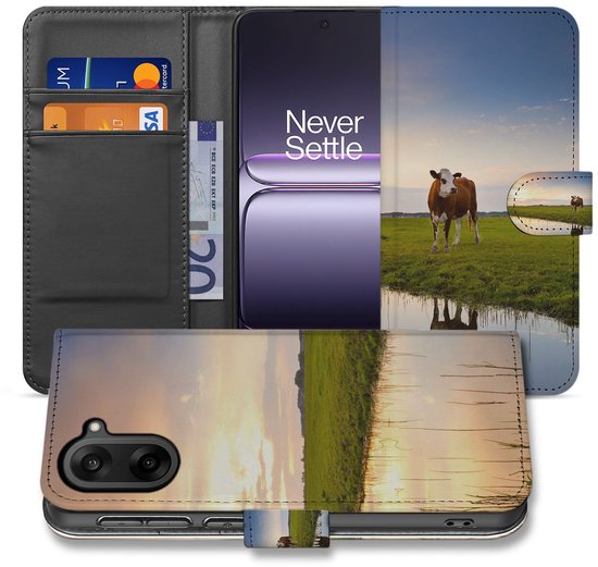 Étui livre pour Robuste et Protecteur Imprimé Vache Noir Blanc Étui Bookcase pour Smartphone OnePlus Nord CE 5 | Design Élégant