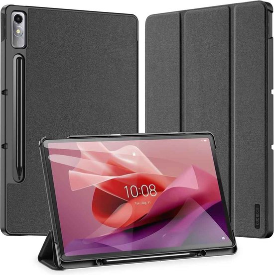 Dux Ducis – étui pour tablette adapté à Lenovo Tab P12 (2023) – Domo Tri-fold Case – Avec porte-crayon – 12,7 pouces – Zwart