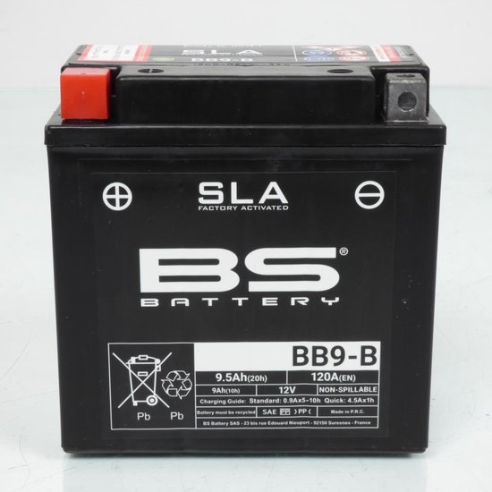 Batterie SLA BS Battery pour Moto Cagiva 125 Cruiser 1987 à 1989 YB9-B / 12V 9.5Ah Neuf