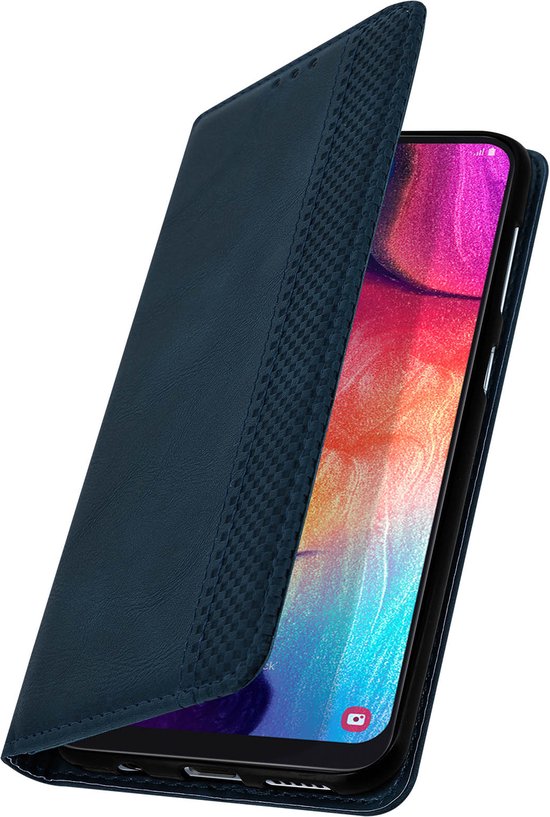 Convient pour Samsung Galaxy A50/A30s Flip Wallet fonction de support vidéo bleu nuit