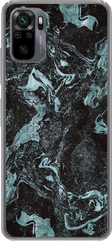 Coque Xiaomi Redmi Note 10 – Natuursteen – Blauw – Pierre – Coque de Téléphone en Siliconen