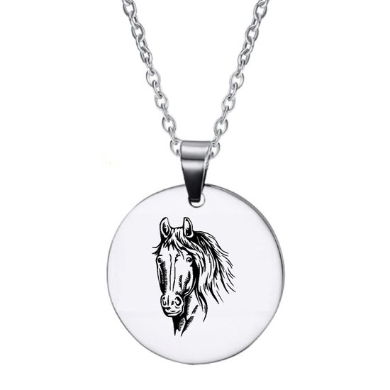 Chaîne en acier inoxydable – Ronde – Argent – Cheval