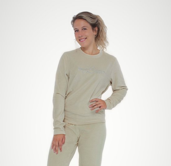 Ensemble de salon de pyjama en velours pour femmes dans une boîte cadeau, taille 38/40, couleur beige