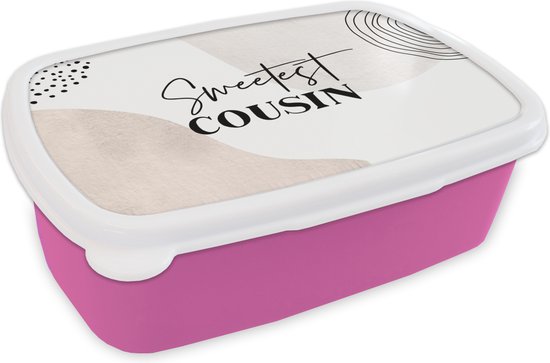 Breadbox Rose – Lunchbox – Breadbox – Citation – Amour – Marron – Cousin – 18x12x6 cm – Enfants – Fille