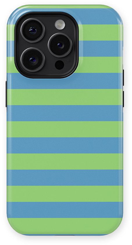 DripCase Coque à rayures compatible avec iPhone 15 Pro | Studio Stripes | Recharge magnétique | Design 2-en-1 | Coque à rayures compatible avec iPhone 15 Pro Blue Breeze