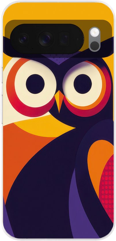 Étui téléphonique Convient pour étui Google Pixel 10 – Hibou – Graphique – Coloré – Yeux – Étui téléphonique en silicone Étui téléphonique