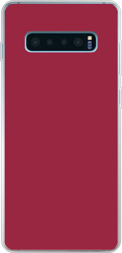 Coque Samsung Galaxy S10 Plus – Marron – Rouge – Motifs – Coque de téléphone en Siliconen