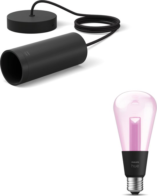 Cordon Philips Hue Lightguide – Zwart – Incl. Philips HUE Lightguide ST72 – lumière blanche et colorée – E27