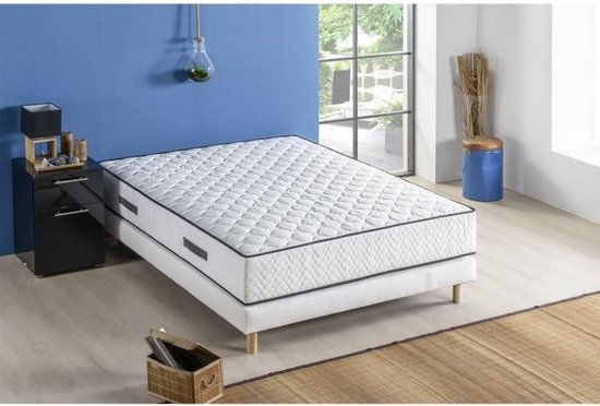 DEKO DREAM Set matelas + sommier 160 x 200 – Ressorts – 24 cm – 5 zones – Équilibré – RELAXATION