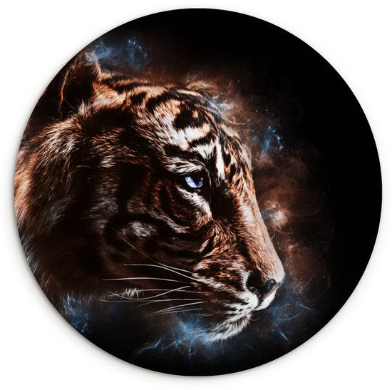 Cercle mural – Plastique – Tigre – Animaux – Oranje – ⌀ 120 cm XXL