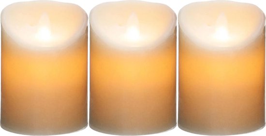 Bougies bloc Led Atmosphera – 3x pièces – Lumière chaude – Wit