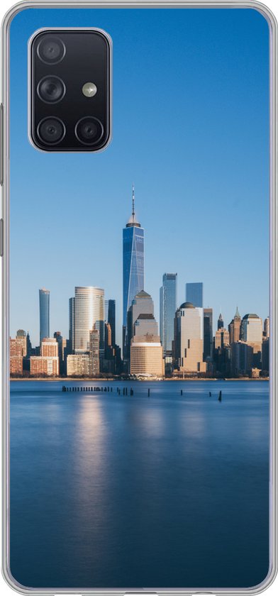 Coque Samsung Galaxy A51 5G – New York – Skyline – Blauw – Coque de téléphone en Siliconen