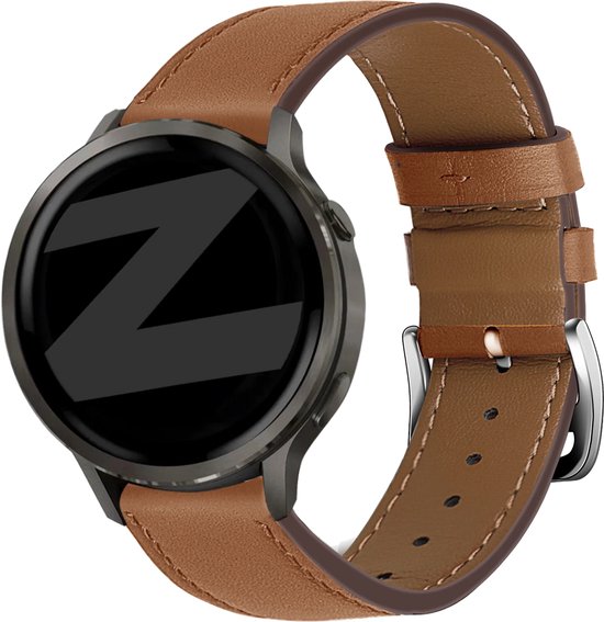 Bracelet Bandz cuir &lsquo;Deluxe&rsquo; compatible avec Garmin Vivoactive 4 / Garmin Venu 4 – 45 mm / Garmin Venu 3 / Garmin Venu 2 / Garmin Forerunner 570 – 47 mm / Garmin Forerunner 265 / Garmin Forerunner 260 – Brun