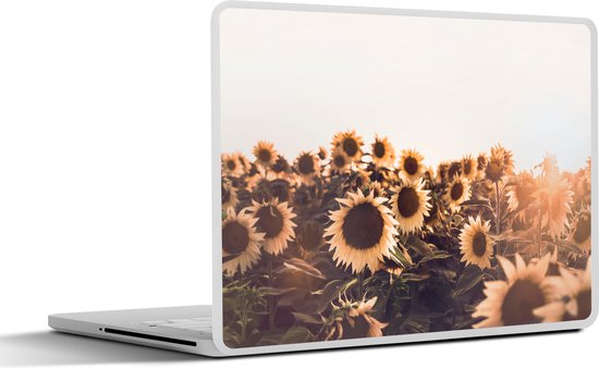 Autocollant pour ordinateur portable – 14 pouces – Tournesols – Champ – Coucher de soleil – Fleurs – Jaune – 32x5x23x5cm – Autocollants pour ordinateur portable – Skin pour ordinateur portable – Housse