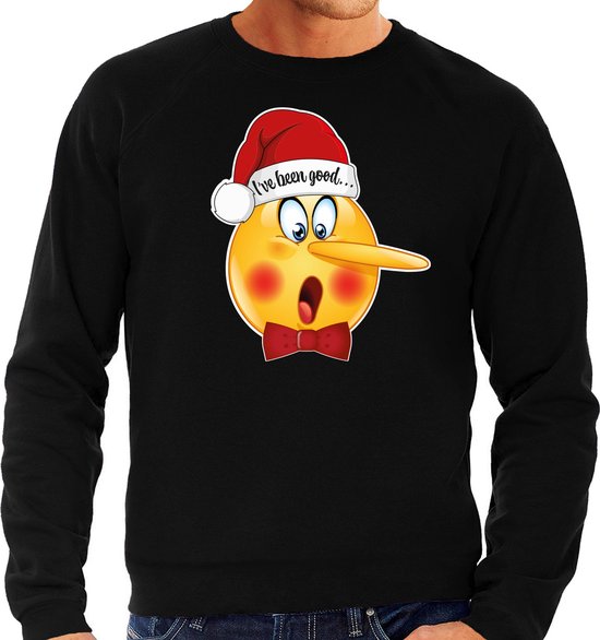 Bellatio Decorations mauvais pull de Noël/pull pour hommes – Menteur – noir – bon/coquin M