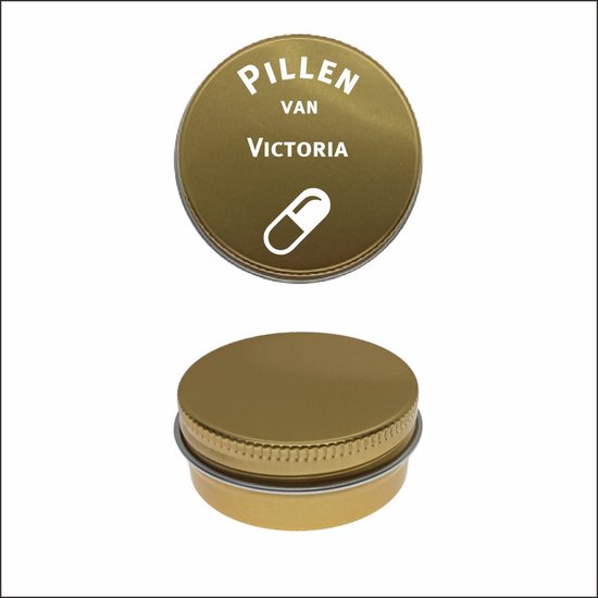Boîte à pilules avec gravure du nom – Victoria