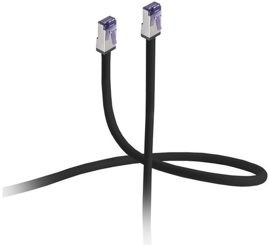 Câble de raccordement Flexline® Cat. 6A S/FTP, forme courte, PIMF, noir, 1,5 m
