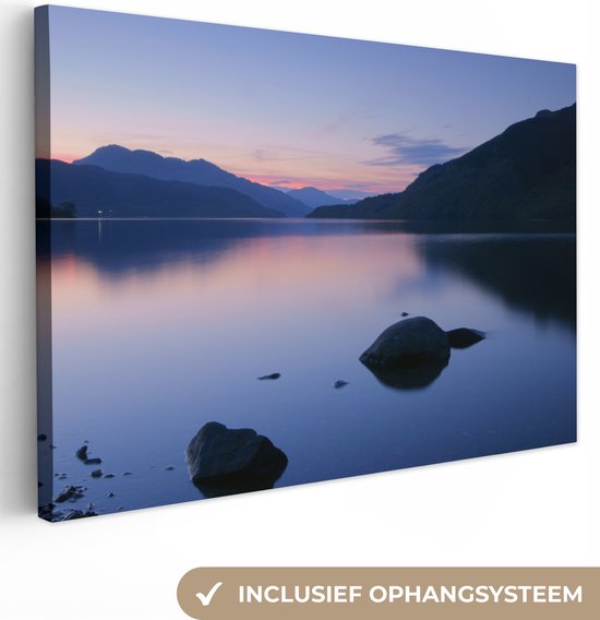 Coucher de soleil sur le Loch Lomond en Ecosse européenne Toile 140×90 cm – Tirage photo sur toile (Décoration murale salon / chambre)