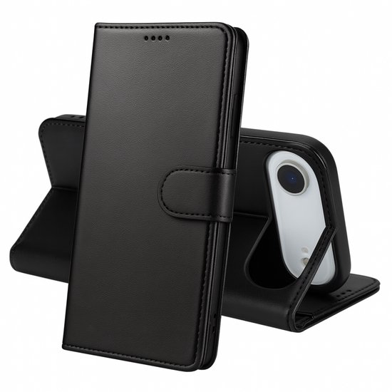 Coque Pour iPhone 17 Air – Portefeuille Noir Rabat Clapet Aimanté Rangement Cartes