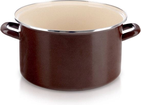 Casserole Émaillée MARRON 32 cm, 11,5 l – Casserole – Marmite