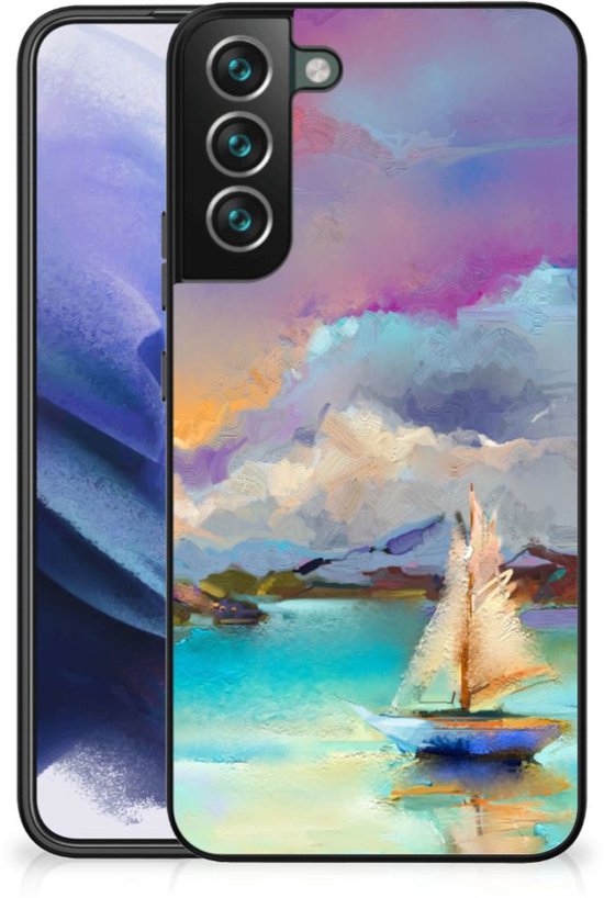 Coque arrière Coque en Siliconen TPU Coque pour téléphone portable Samsung Galaxy S22 Pro avec botte à bord noir