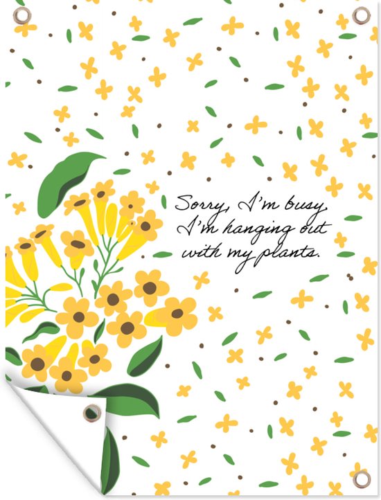 Décoration de Jardin Citations – Dictons – Désolé, je suis occupé, je traîne avec mes plantes – 30×40 cm – Toile de jardin