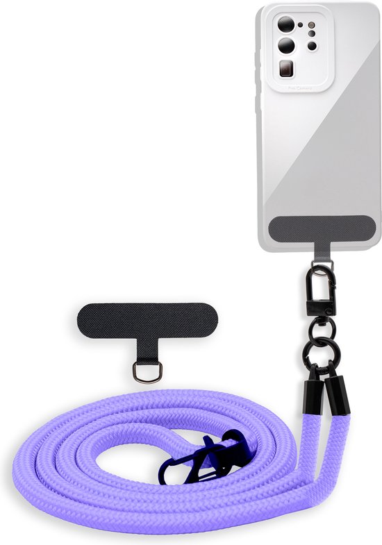 Chaîne de téléphone portable Cadorabo adaptée au Huawei MATE 9 en VIOLET avec cordon de sangle réglable pour accrocher autour du cou