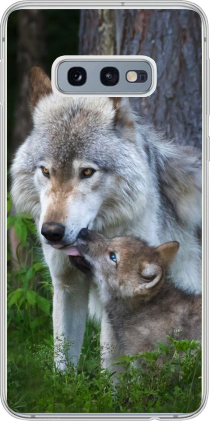 Coque Samsung Galaxy S10e – Loup – Mousse – Forêt – Chiot – Coque de téléphone en Siliconen