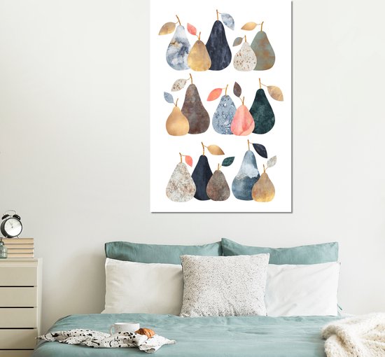 Décoration murale Métal – Peinture Aluminium Industriel – Poire – Pastel – Fruits – Design – 100×150 cm – Dibond – Photo sur aluminium – Décoration murale industrielle – Pour le salon/chambre