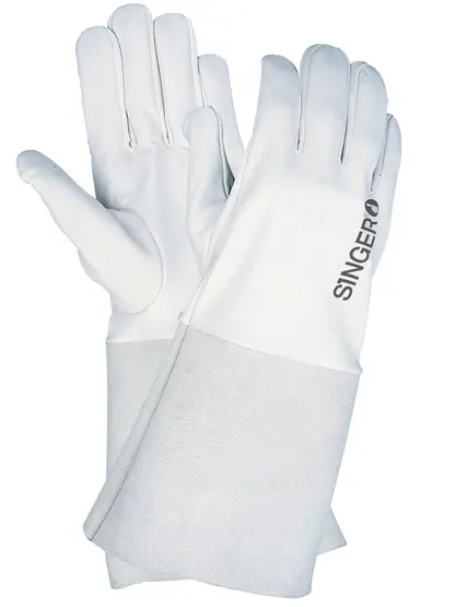 SINGER – Gants agneau manchette en croute 14cm – Taille 10 – AGN10610