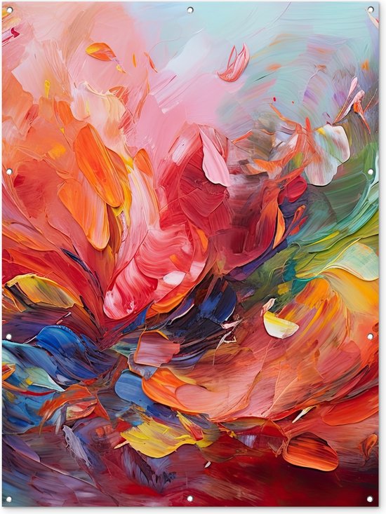Décoration murale – Art – Abstrait – Coloré – 120×160 cm – Toile de jardin – Affiche extérieure