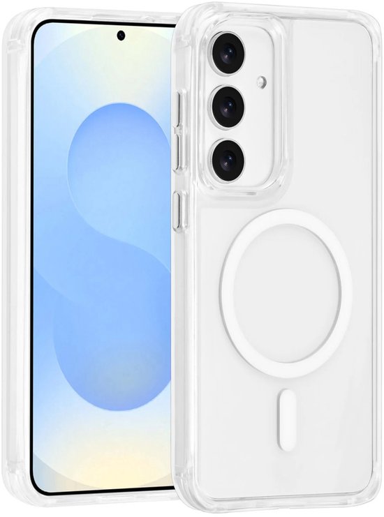 Étui transparent antichoc | Compatible avec : Samsung Galaxy S25 Plus – Coque arrière transparente | Compatible avec MagSafe