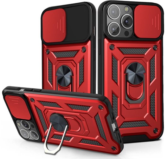 Coque pour iPhone 17 Pro – Coque arrière – Robuste – Protection de l&rsquo;appareil photo – Protection Extra contre les chutes – TPU – Rouge