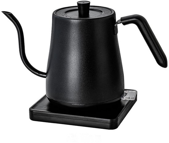 Bouilloire électrique, cafetière et théière 800 ml 1200 W, acier inoxydable, noir