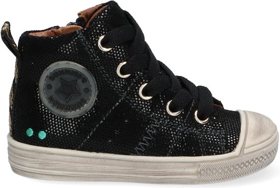Bunnies JR 221635-489 Baskets pour femmes Hautes Filles – Zwart – Suède – Lacets