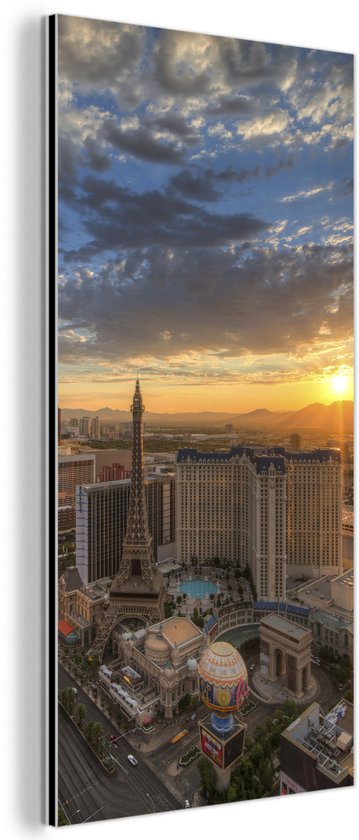 Décoration murale Métal – Peinture Aluminium – Sunrise – Las Vegas – Ville – 40×80 cm – Dibond