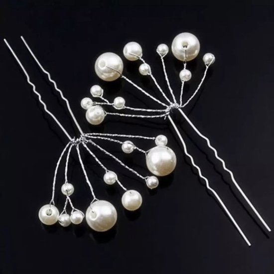 Bijoux de mariée – Embellissements de cheveux de mariée – Accessoires de mariée – Demoiselle d&rsquo;honneur – Embellissements de cheveux – Accessoire pour cheveux – Pince à cheveux – Perles – Strass – 2 Pièces – Couleur : Ivoire