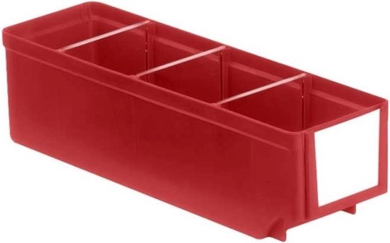 Bac à étagères, bac de stockage, bac à matériaux, bac à pièces aux dimensions de 30 x 9,3 x 8,3 cm (LxlxH) emballé par 10 pièces.