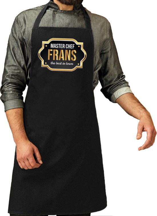Cadeau prénom Tablier de cuisine française Master chef / tablier barbecue noir pour homme / homme – cadeau fête des pères / anniversaire / Retraite