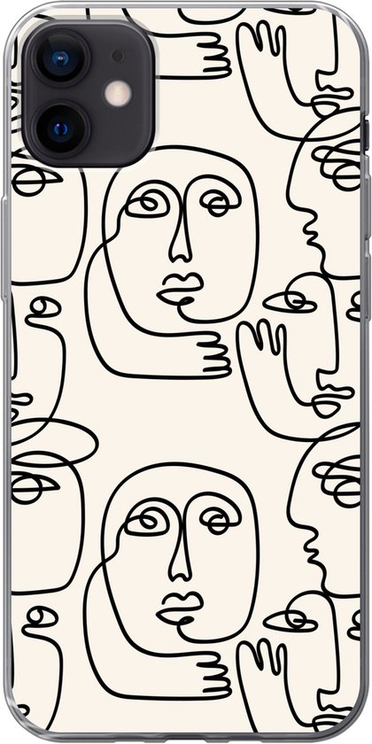 Coque iPhone 12 mini – Visage – Motifs – Line au trait – Siliconen