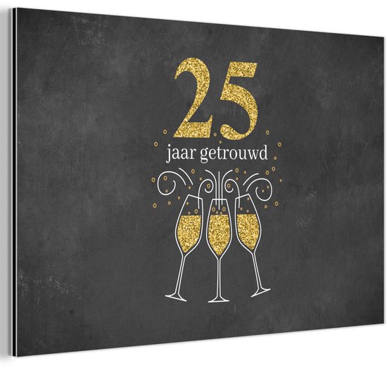 Décoration murale Métal – Peinture Aluminium Industrielle – Mariage – Proverbes – 25 ans mariés – Citations – 30×20 cm – Dibond – Photo sur aluminium – Décoration murale industrielle – Pour le salon / chambre