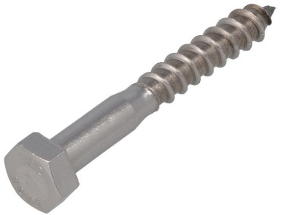 Boulons à tirefond – DIN571 Hexagonal – M8 x 45mm – Acier inoxydable (100 pièces)