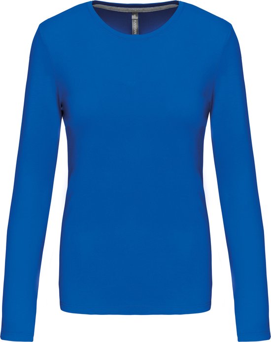 Chemise femme manches longues et col rond Blue Royal Clair – L