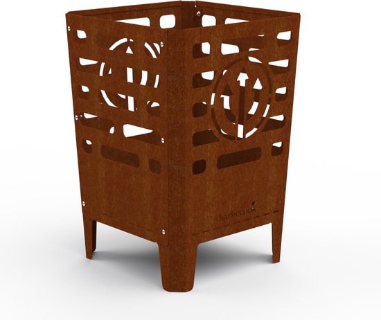 Barbecook Red Devils – Brasero – Acier Corten – 38x38x55cm