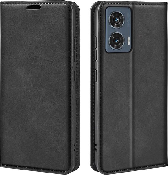Coque Motorola Edge 50 Fusion – Bookcase portefeuille de Luxe (fermeture magnétique) – Zwart – Étui pour téléphone portable – Étui de téléphone adapté pour : Motorola Edge 50 Fusion