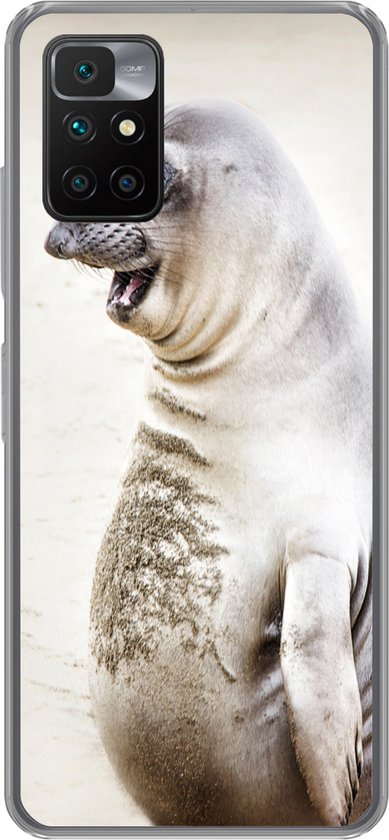 Coque Xiaomi Redmi 10 – Éléphant de mer – Drôle – Rire – Enfants – Garçons – Filles – Kids – Coque de téléphone en Siliconen