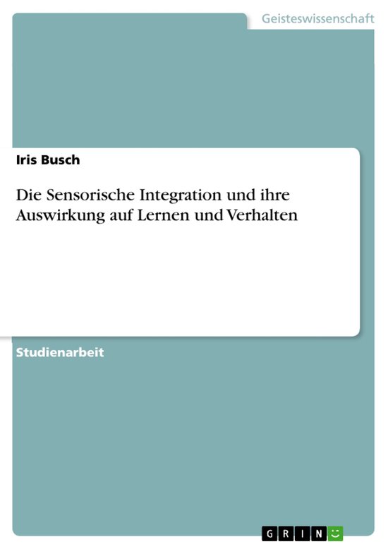 Die Sensorische Integration und ihre Auswirkung auf Lernen und VerhaltenEbook
