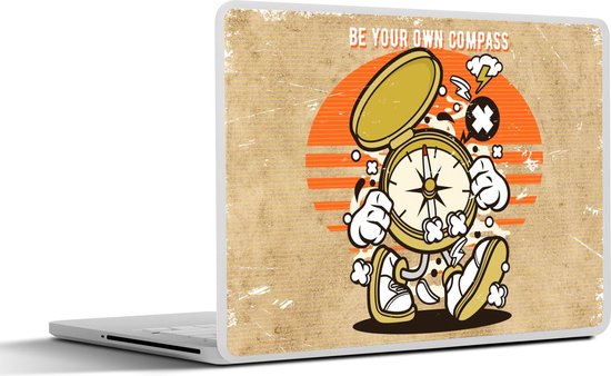 Autocollant pour ordinateur portable – 12,3 pouces – Boussole – Vintage – Citation – 30x22cm – Autocollants pour ordinateur portable – Peau pour ordinateur portable – Couverture