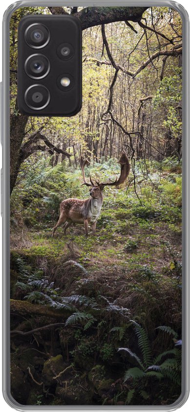 Convient pour coque Samsung Galaxy A33 5G – Animal de la forêt – Cerf – Soleil – Coque de téléphone en Siliconen